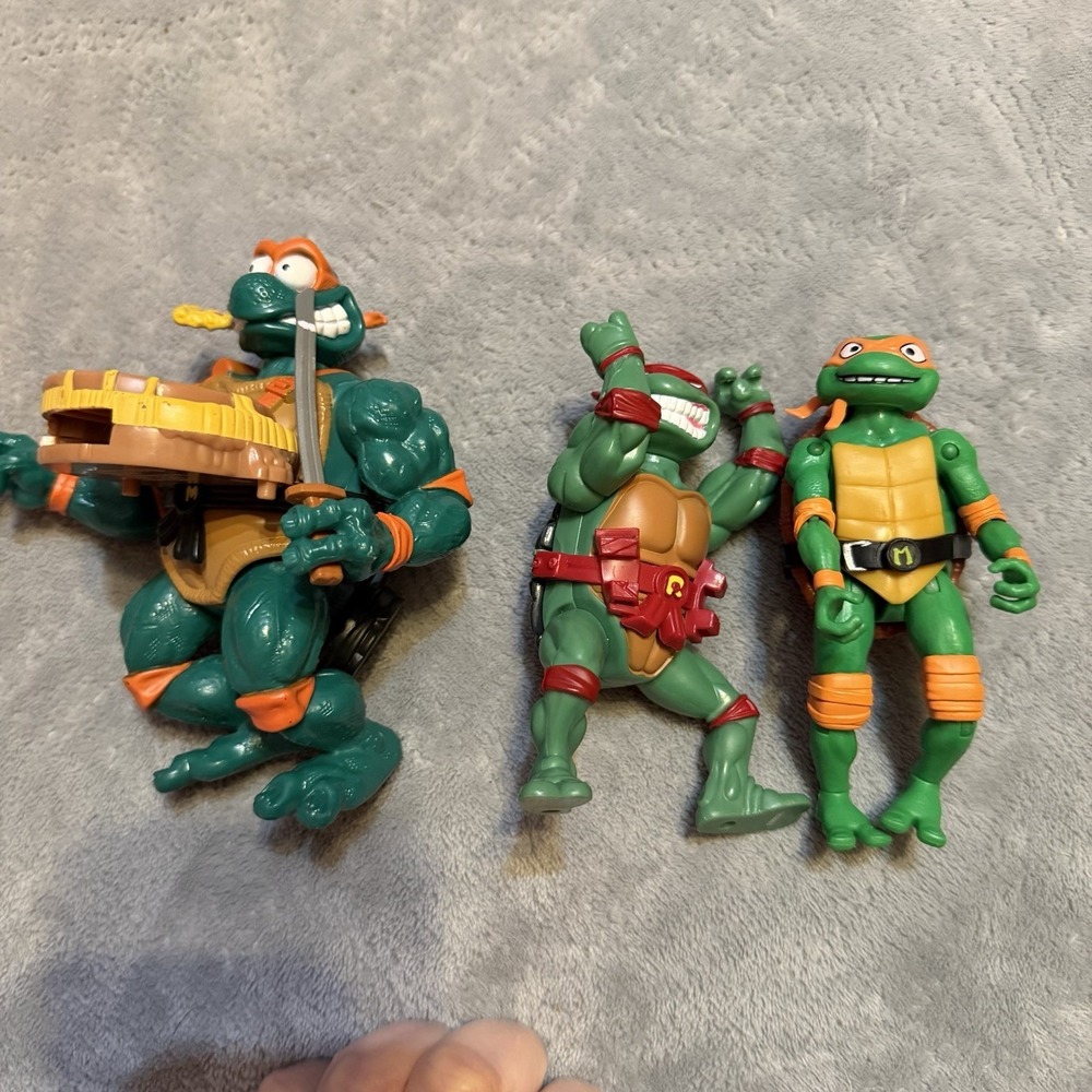 TMNT Figure Lot Playmates Classic Michelangelo Raphael Pizza Tossin